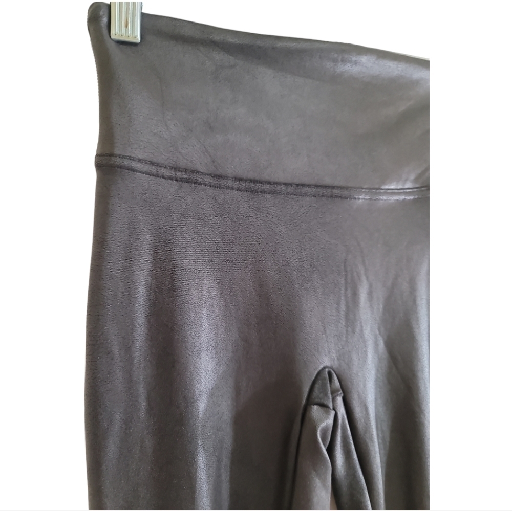 Spanx Faux Leather Black Legging Small Contoured Power Waistband Shapes Lifts - Picture 4 of 9
